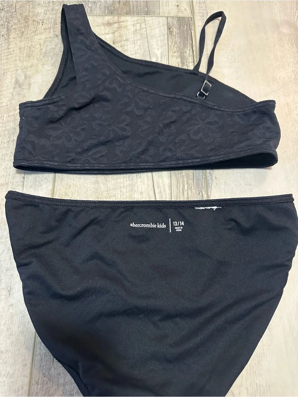 abercrombie kids Black Floral One-Shoulder Bikini Set